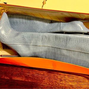 Brand New, Knee High Light Blue Alligator Stilleto Boots